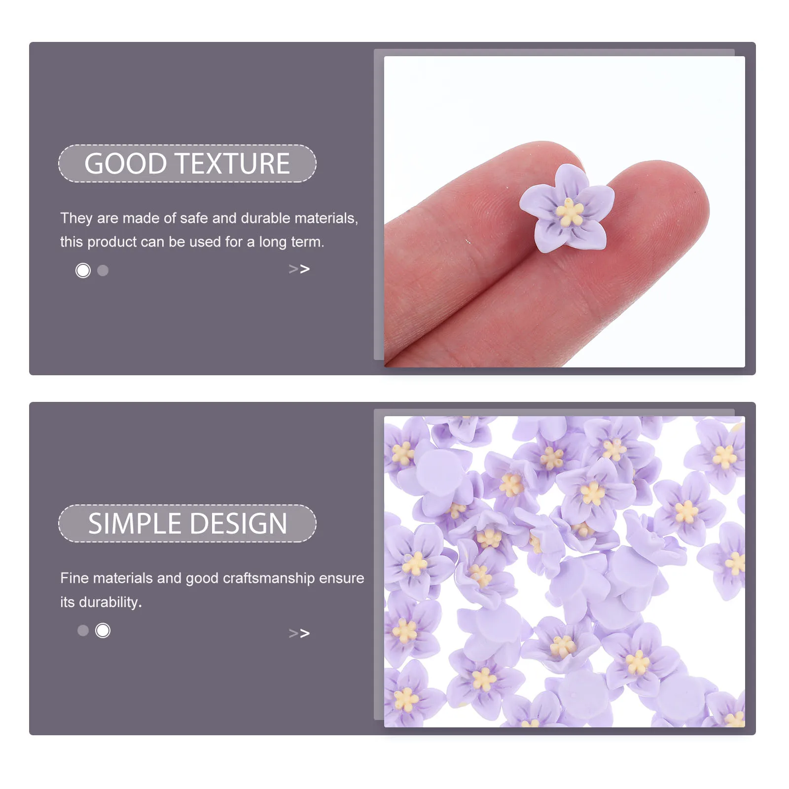 

50pcs Resin Flower Charms Diy Hairpins Phone Case Ornaments Miniature Floral Crafts Accessories For Jewelry Making Delicate Mini