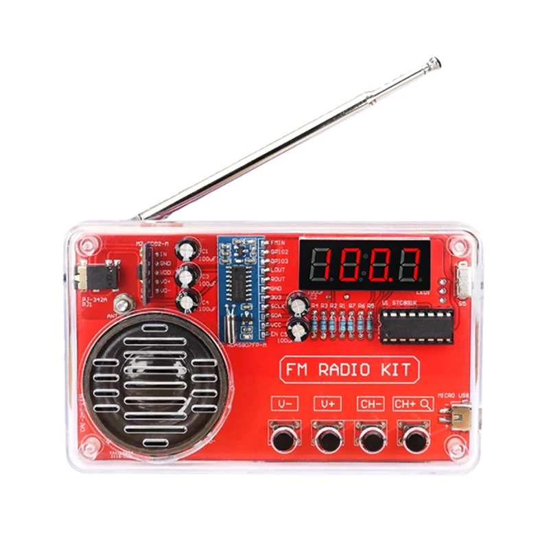 DIY Electronic Kit FM Radio Production Adjustable Frequency 150Hz-20KHz Digital Display DIY Soldering Project Practice Solder