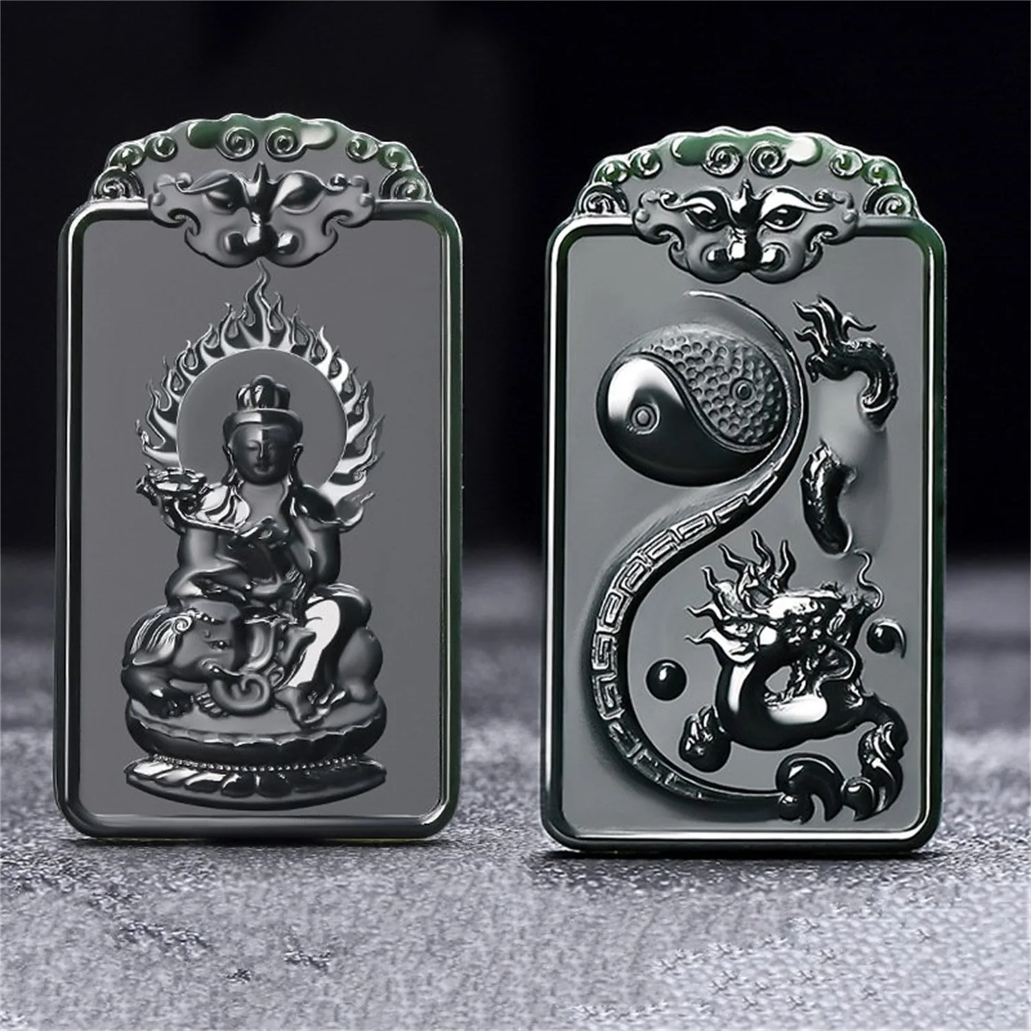 Natural Hetian Jade Zodiac Pendant Necklace Chinese Birth Year Guardian Amulet Hand Carved Jade Jewelry Gift Set for Men Women