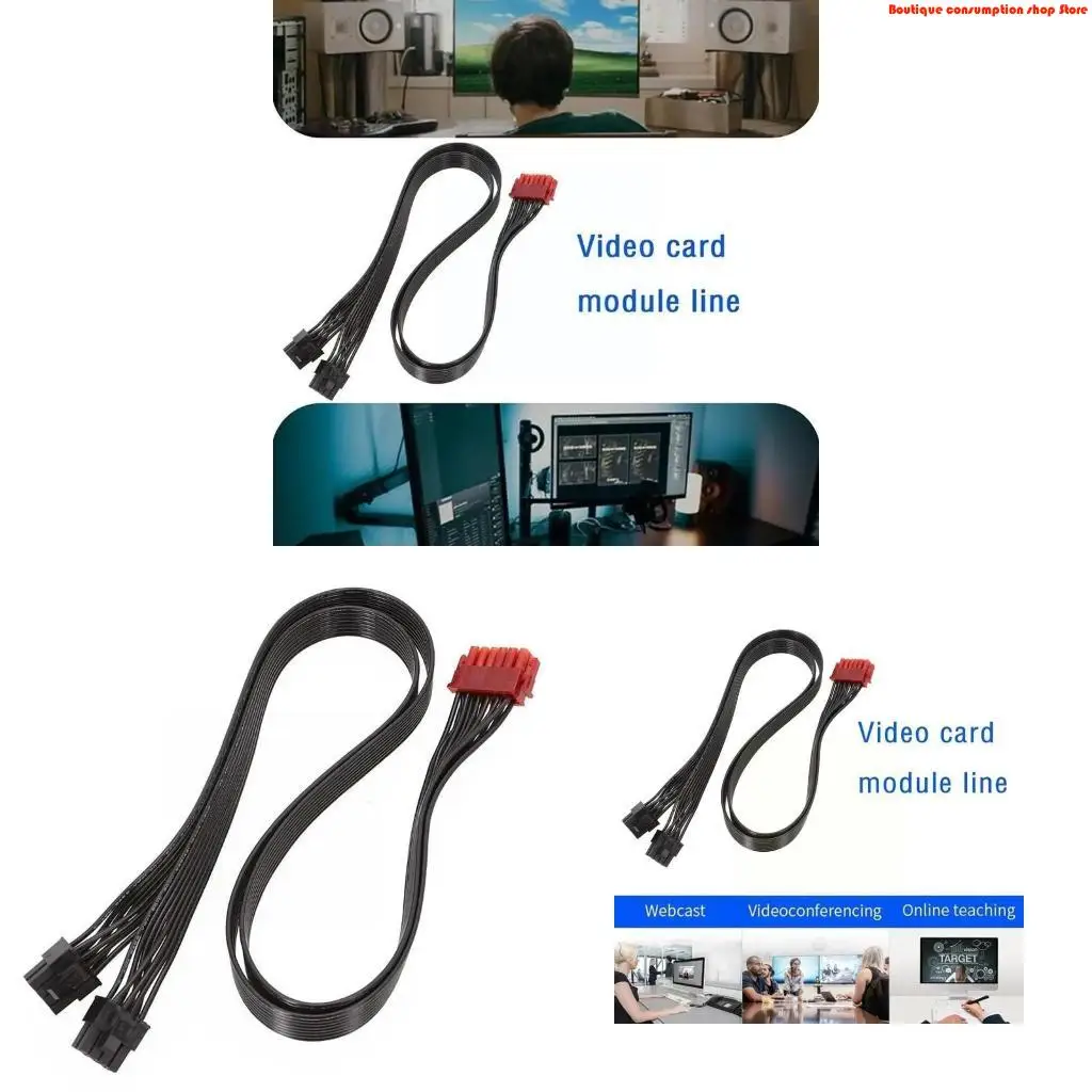 L9NA Video Card GPU Power Supply Adapter Cable 18AWG 12Pin to Two PCIE 8Pin Graphics Card Connector for Enermax modular
