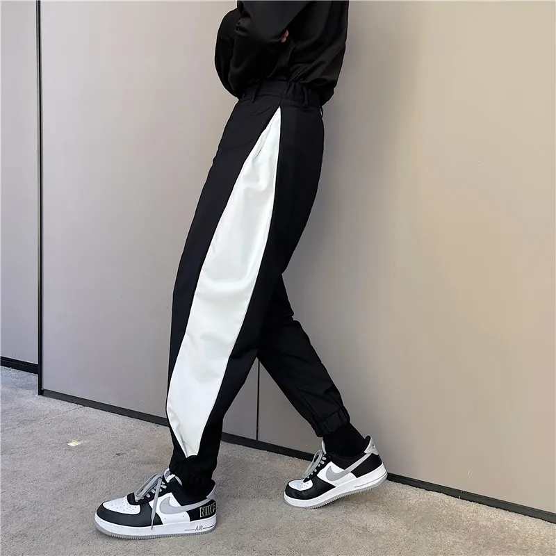 

Весна 2024, мужские повседневные свободные покроя, цветные спортивные брюки, эластичные брюки с манжетами, молодежный трендовый подростковый костюм из смеси полиэстера...