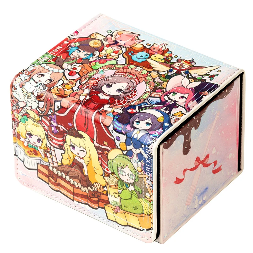 Yugioh Madolche Puddingcess Magileine Deck Box Yu-Gi-Oh! OCG TCG PTCG Trading Card Storage Box Pu Leather Collection Box 100+