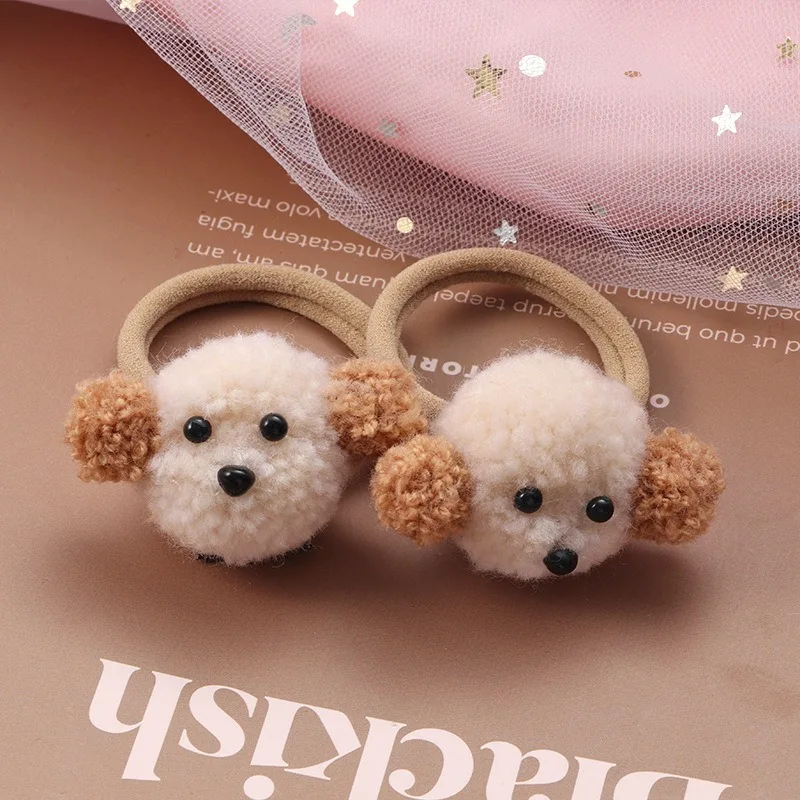 Bola de cabelo para bebê menina, cachorro bonito e coelho, bola de cabelo, corda doce do cabelo, acessórios do cabelo da princesa, corda principal, 2P
