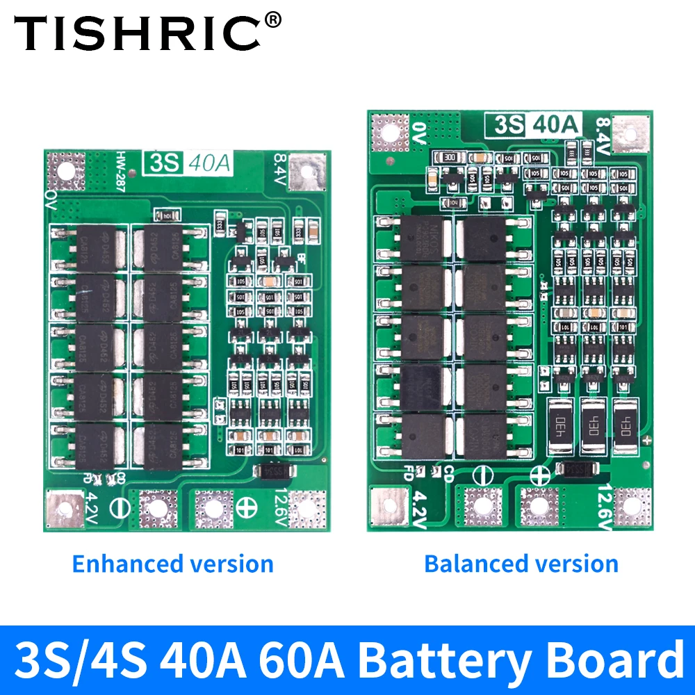 TISHRIC płyta ochronna ładowarka akumulatorów litowych litowo-jonowych w 18650 zwiększenia równowagi BMS dla silnik do wiertarki 11.1 przeciwko 12.6