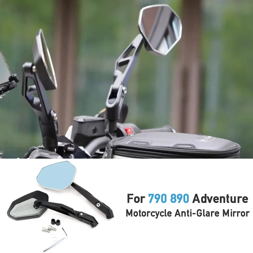 

790 Adventure Motorcycle Anti-Glare Mirrors Side Rearview For 790 ADV 890Adventure 890 Accessories Folding Mirror CNC Aluminum