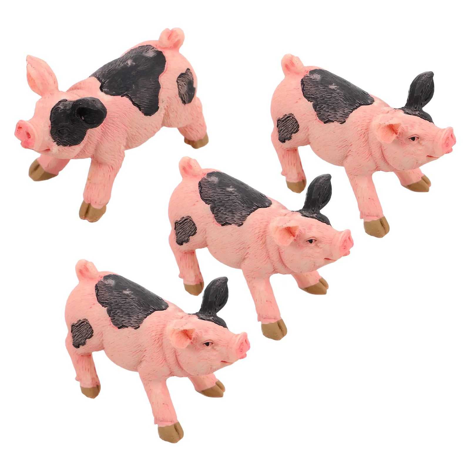 4pcs Mini Pig Resin Ornaments – Cute Realistic Animal Decor for Dollhouse, Fairy Garden, Desktop & Home Office - view 3