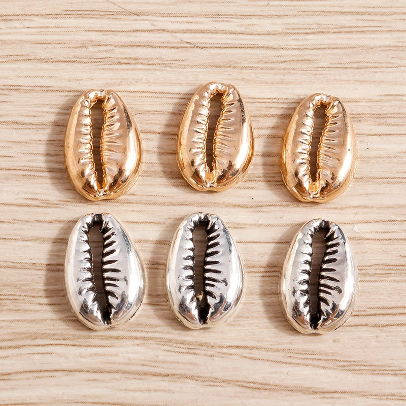 Tusember 50 Stück 9*14mm Legierung Goldfarben Metall Muschel-Anhänger Charms für Strand-Halsketten Ohrringe Handgemachten Schmuck DIY Handwerk – Detail 4