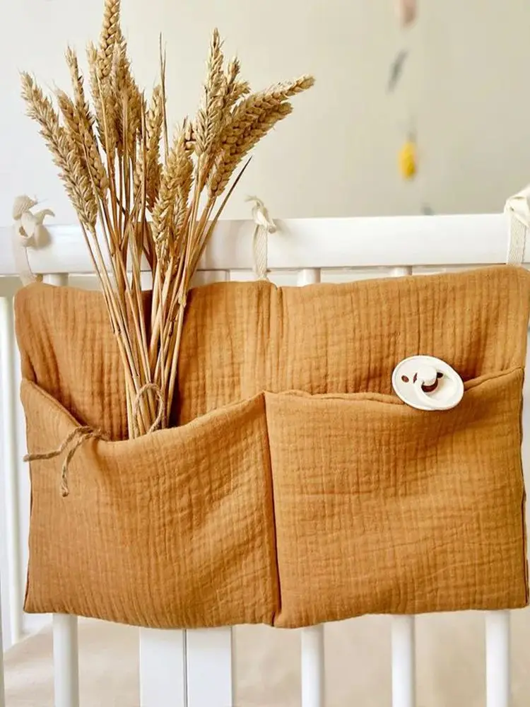 

Органайзер для детской кроватки, подвесная сумка-органайзер на 2 кармана для хранения под кроватью, для подгузников, игрушек, одежды