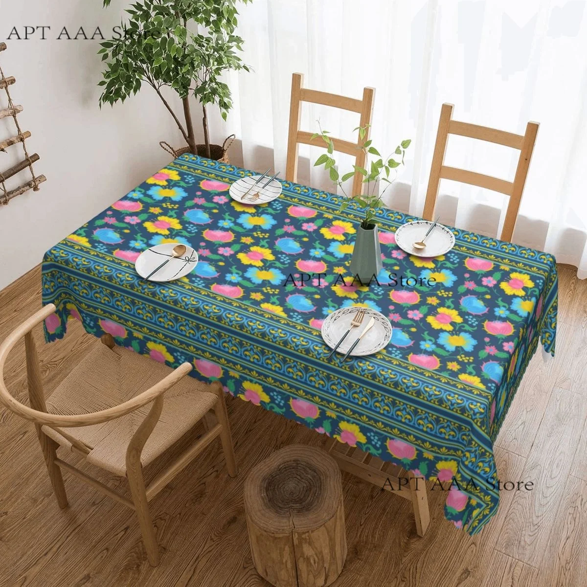Luxury Flowers Anti-stain Tablecloth rectangular Party Classic Waterproof