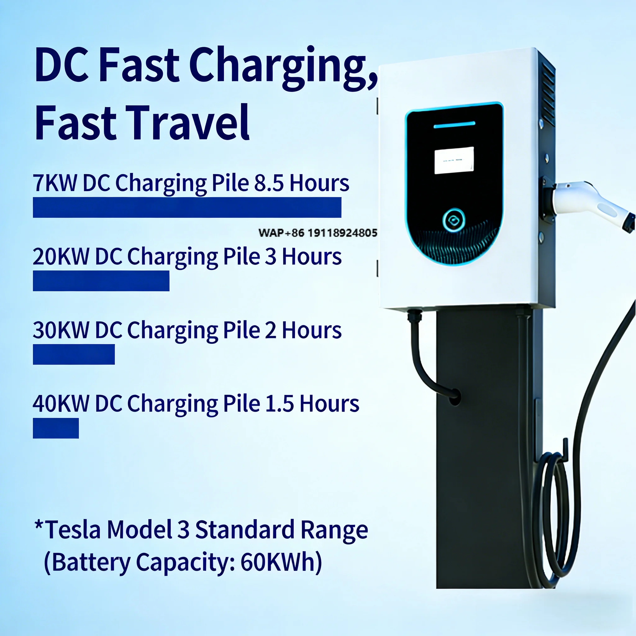 RSCHG GB/T DC 30kW EV Charger IP54 New 5m Cable Length Cost-Effective Wallbox DC Charger OCPP 1.6 4.3-inch Display Safety