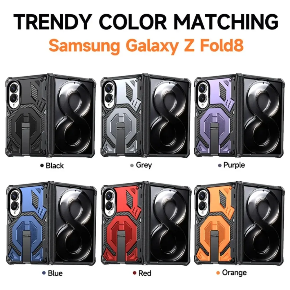 Hinge Full Protection Armor For Magsafe Magnetic Phone Case For Samsung Galaxy Z Fold 8 Ultra 7 Kickstand Hard Shockproof Cover view 6