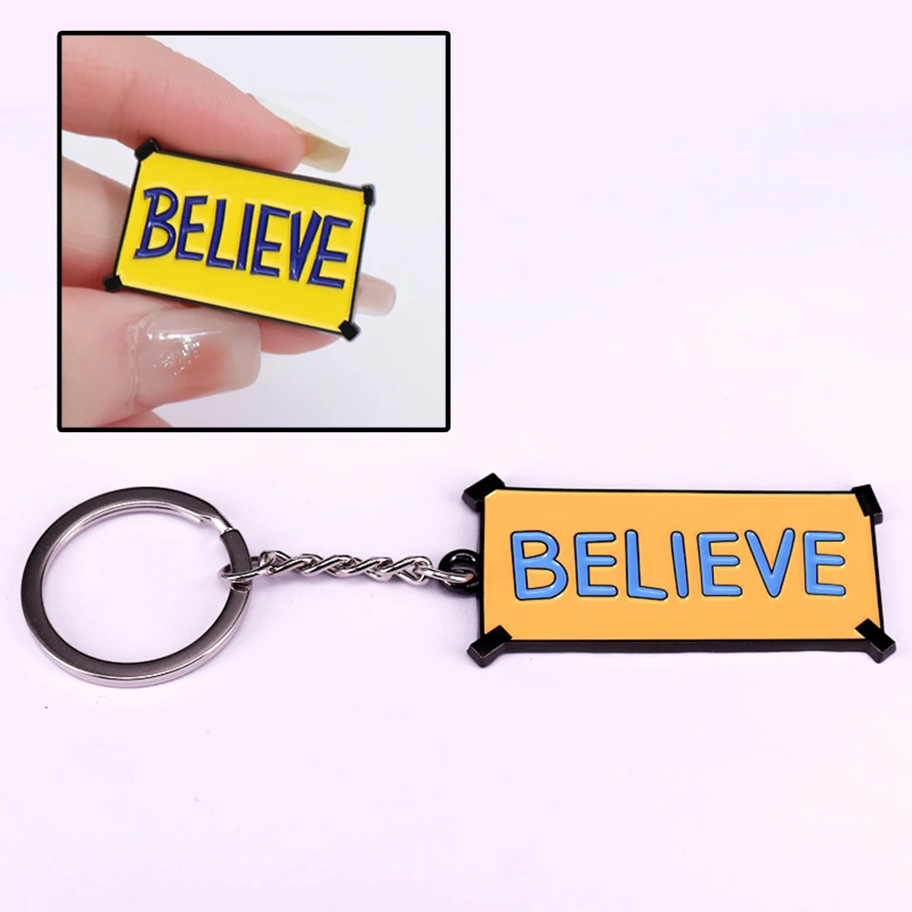 Juego de llaveros y pines "BELIEVE" Ted y Lasso, llavero con tema de película de fútbol, mochila, bolso, colgantes, joyería para regalos de seguidores
