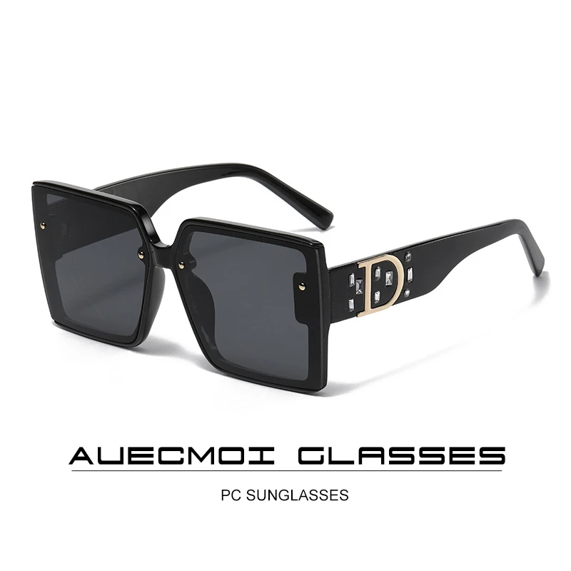 Classic Brand Designer Square Sunglasses Women 2023 New Trendy Sun Glasses Fashion Vintage Luxury Diamond Big Frame Shades UV400