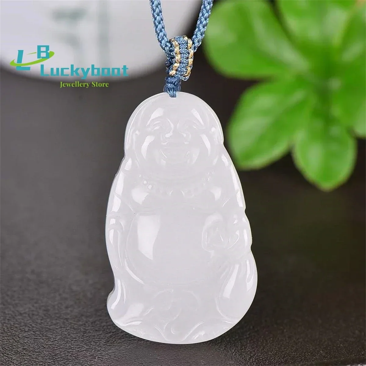 Natural Gold Silk White Jade Buddha Pendant Simple and Personalized Exquisite Fashion Versatile for Men and Women