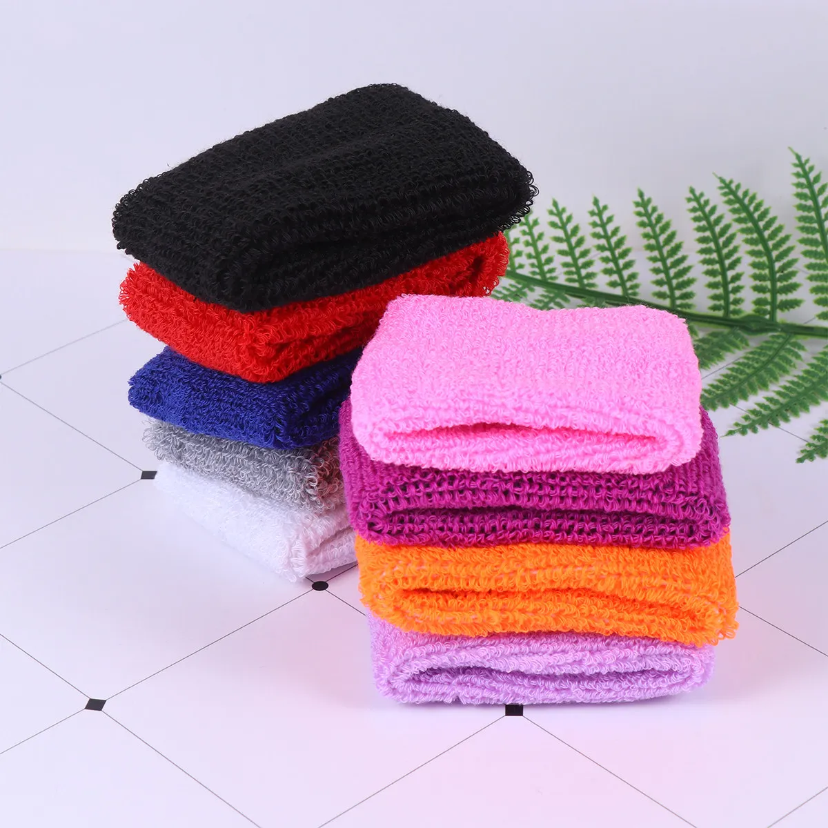 9Pair Cotton Kids Sports Wristband Sweat Absorbing Wrist Guard Colored Fitness Bands Suitable for Basketball Running