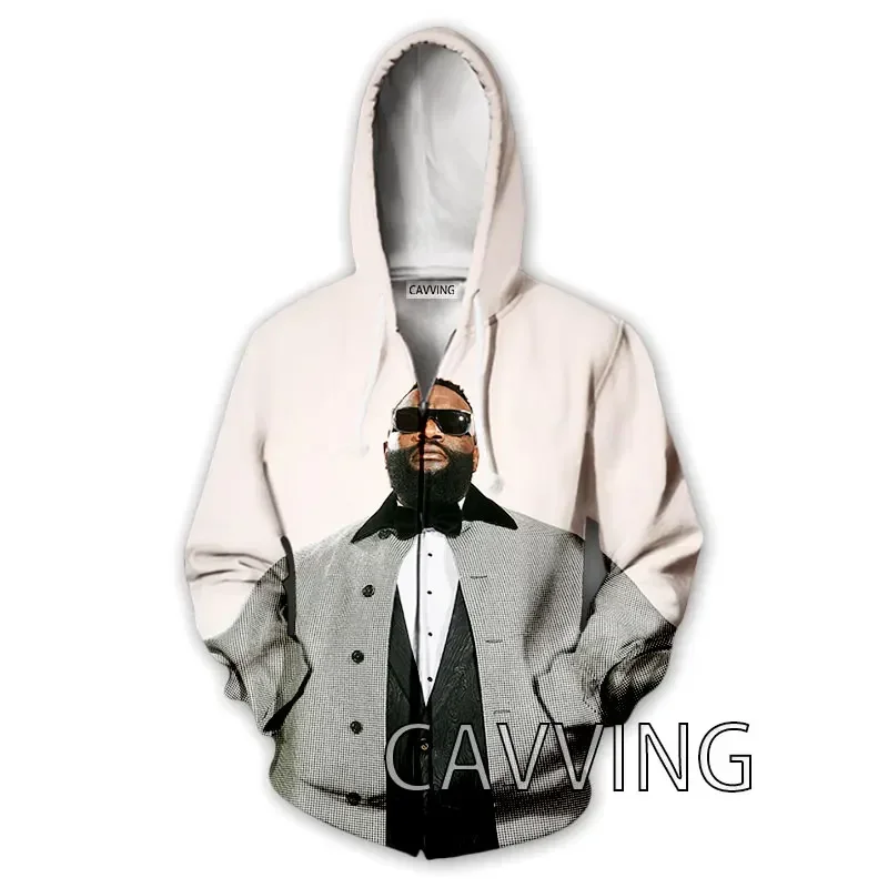 New Fashion 3D Print  Hot Rapper Rick Ross  Zipper Hoodies Zip Up Hooded Sweatshirts Harajuku Hoodie Hip Hop Sweatshirts  Z02