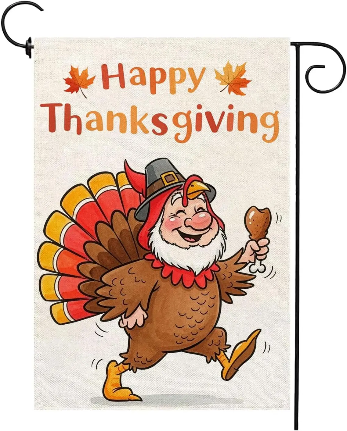 Happy Thanksgiving Garden Flag 12x18 Inch Double Sided for Outside Thankful Gnome Turkey for Harvest Autumn Fall Yard Decor jjp