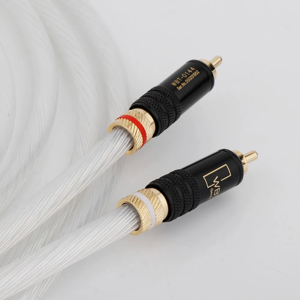 كابل صوت RCA مطلي بالفضة ، 2RCA إلى 2RCA ، كابل ربط للمسرح المنزلي ، دي في دي ، تلفزيون ، مكبر للصوت ، مشغل سي دي ، زوج ، 5N