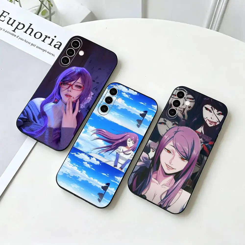 Tokyo Anime Ghoul Kamishiro Rize  Phone Case Black Silicone Soft For Samsung Galaxy A73,A72,A71,A70,A53,A52,A51