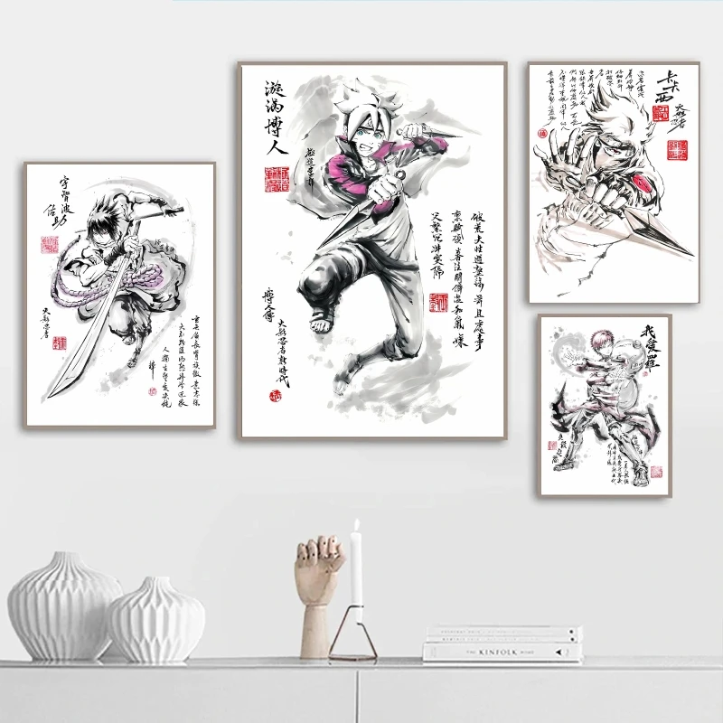 

Print On Canvas NARUTO poster Friends Gifts Wall Decoration Kid Figures Painting Aesthetic Poster Room Home Hanging Decorative