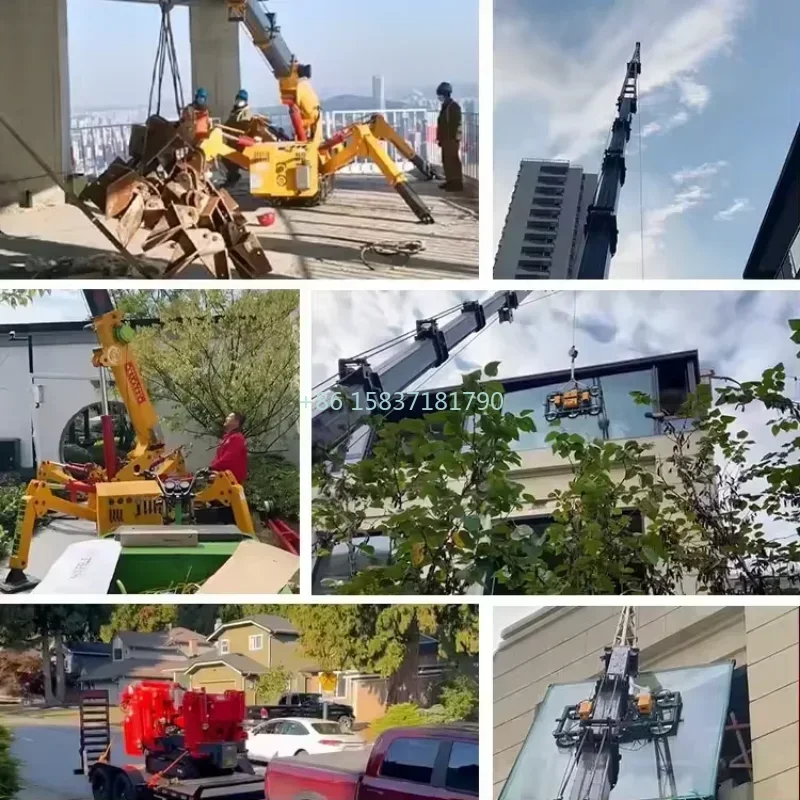 

1 Ton 3 Ton Spider Crane Jib Electric Mini Narrow Space Lifting Spider Crane Folding Crawler Small Spider Cranes for France