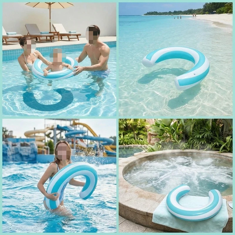 New u-shaped water inflatable floating row pvc striped swimming pool beach inflatable swimming ring auxiliary buoyancy stick