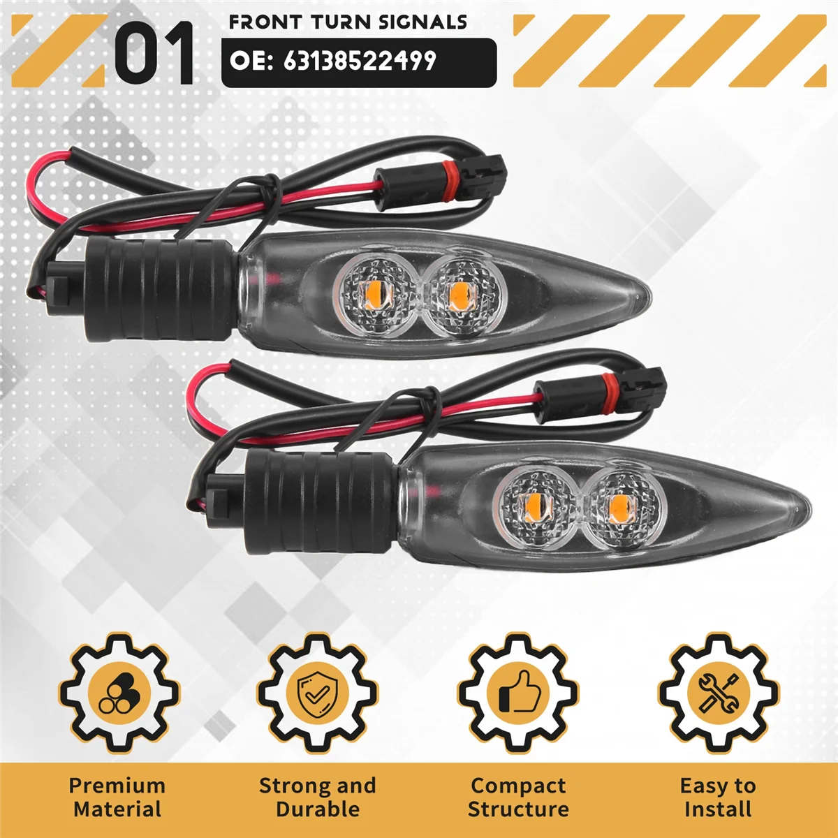 AT77 สําหรับ-BMW R1200GS Adv F650GS R1200R S1000R S1000RR F800GS K1300S G310R/GS Blinkerไฟเลี้ยวสัญญาณLEDด้านหน้า