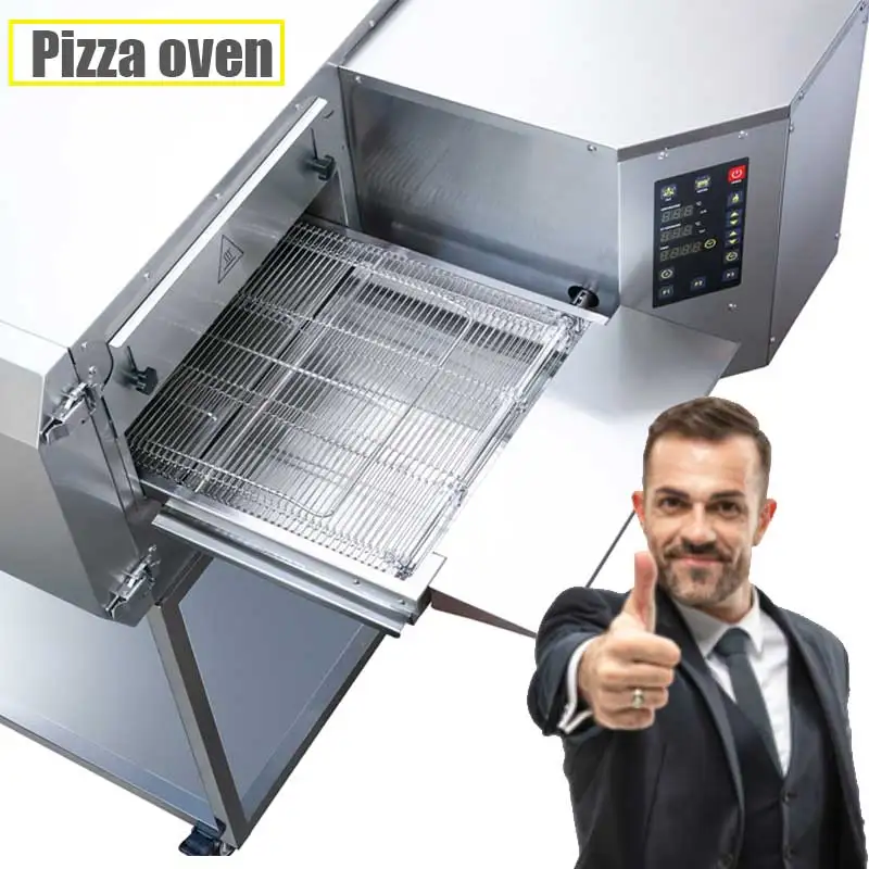 Customized multi size conveyor pizza oven large capacity electric heating baking machine for commercial bakery users