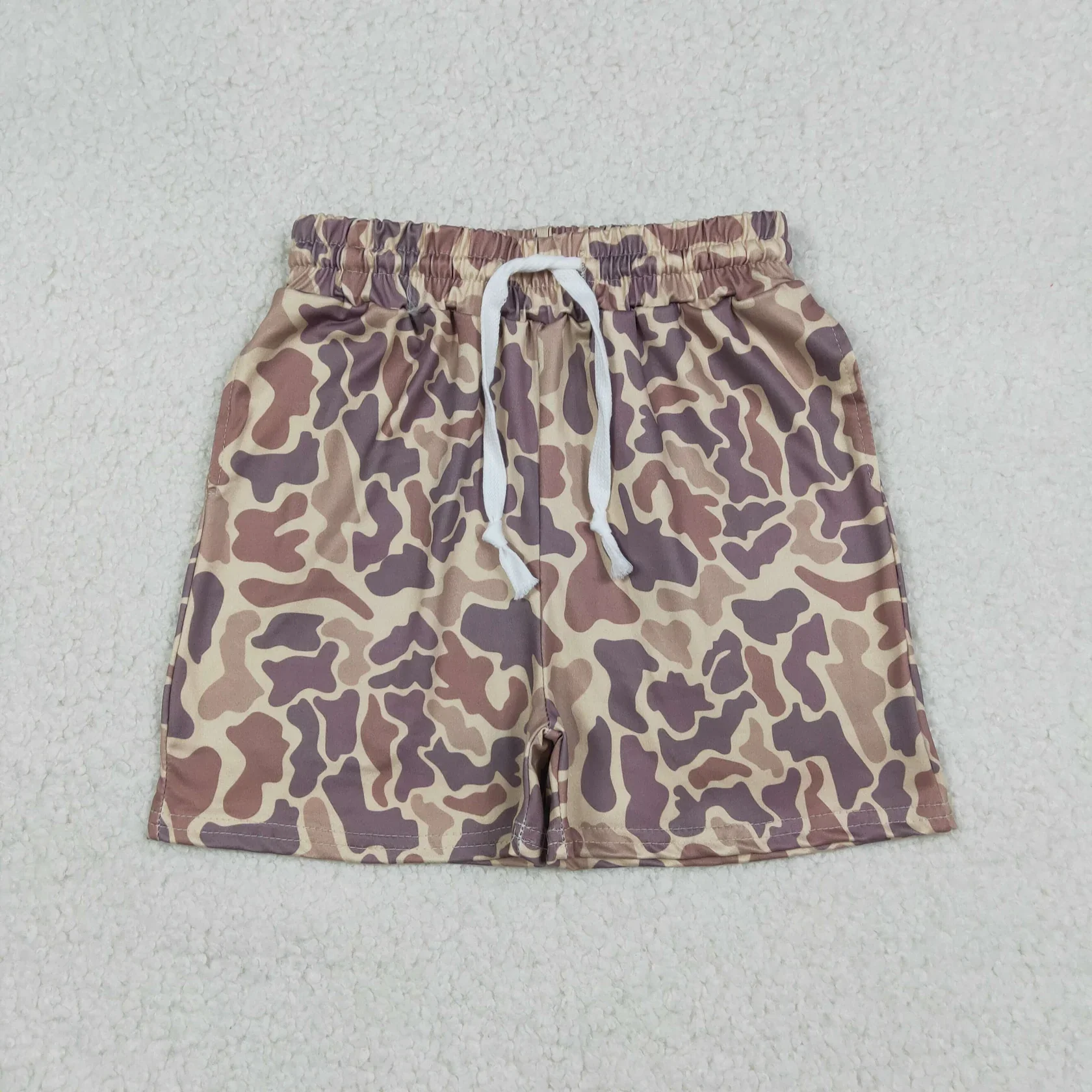 

Wholesale Boys Children Toddler Elastic Light Brown Clothes Kids Wear Baby Boy Pockets Camo Shorts Breathable Summer Clothing