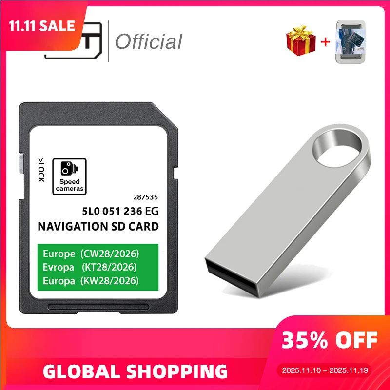 

32GB Memory Card for Skoda Superb Fabia Rapid 2026 Sat Navi SD Card Europe UK Compatible MIB2 GEN2 Amundsen Discover Media