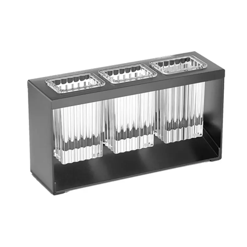 -[Retail TX] Countertop Cutlery Drying Holder Tabletop Separated Fork Chopstick Storage Holder Black