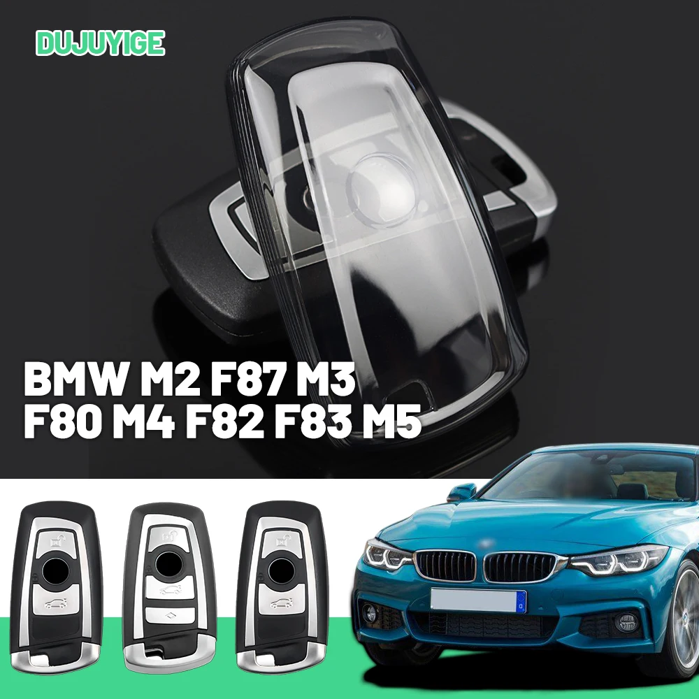 Clear TPU Car Key Case For BMW M2 F87 M3 F80 M4 F82 F83 M5 F10 M6 F06 F12 F13 Key Fob Cover Protector Shell Auto Accessories