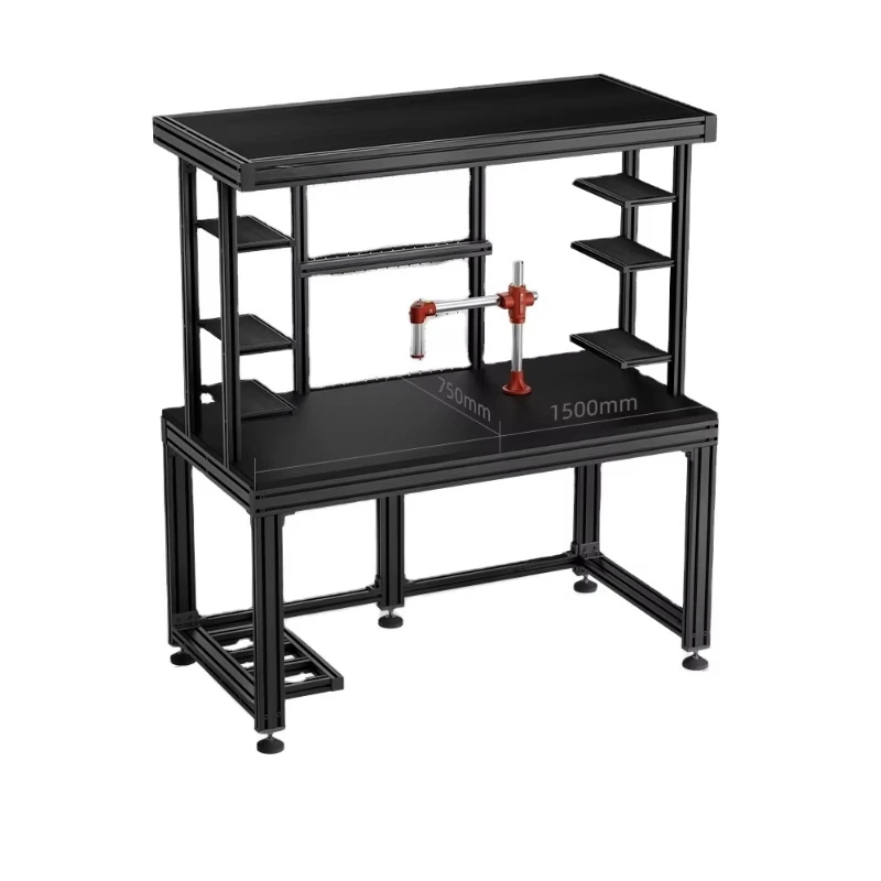 

Service Desk Aluminum mobile phone service station with LED lighting and swing arm bracket