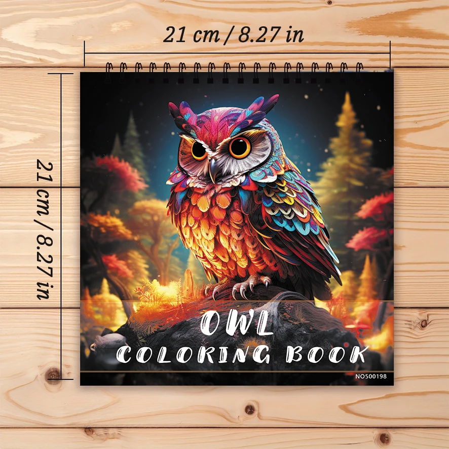 Owl Coloring Pages Book 22 Sheets 8.27x8.27 inches Perfect Gift for Family Relax