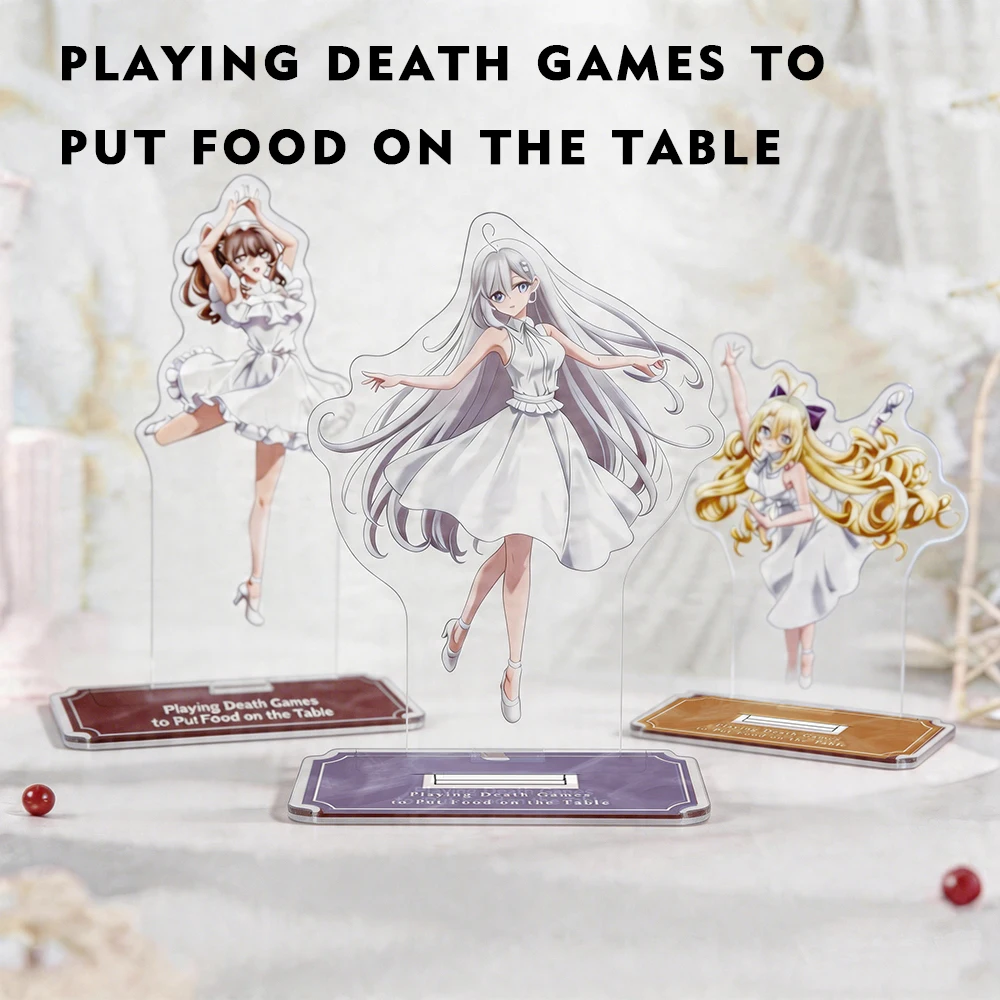 Anime Playing Death Games to Put Food on the Table Acrylic Standee Keychain 2026 New White Dress Figure Character Merch