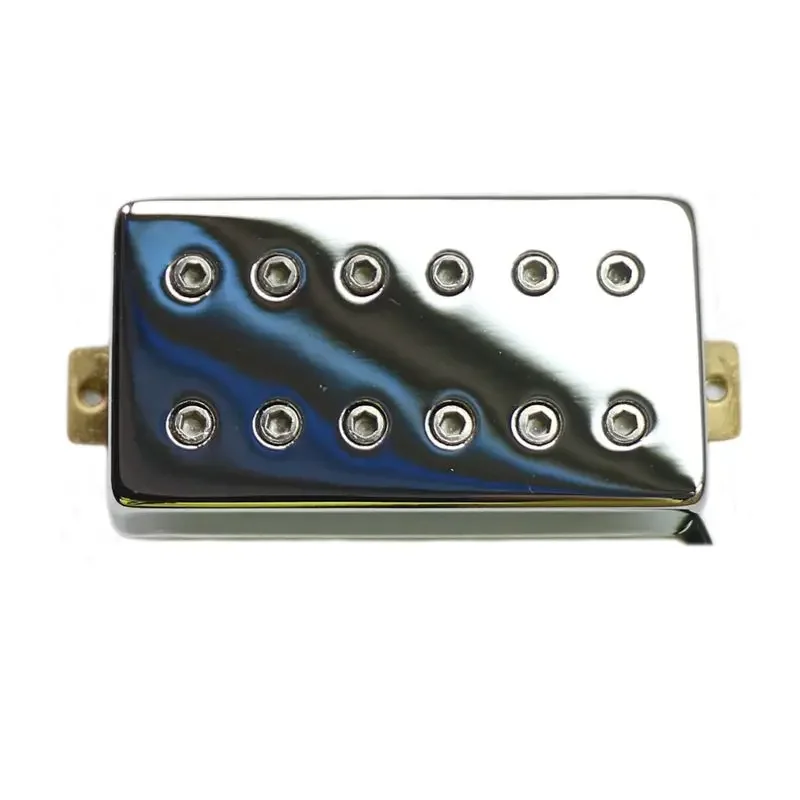 Pastilla Humbucker de guitarra de estilo abierto Donlis, color negro marfil, con 12 Uds., pieza de poste hexagonal, pastillas LP cubiertas cromadas