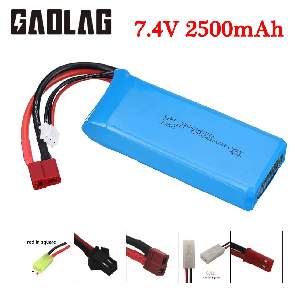 2S 7.4V 2500mAh 25C Lipo Battery For Wltoys 144001 124016 124017 124018 124019 104001 12428 RC off-road racing Spare Battery