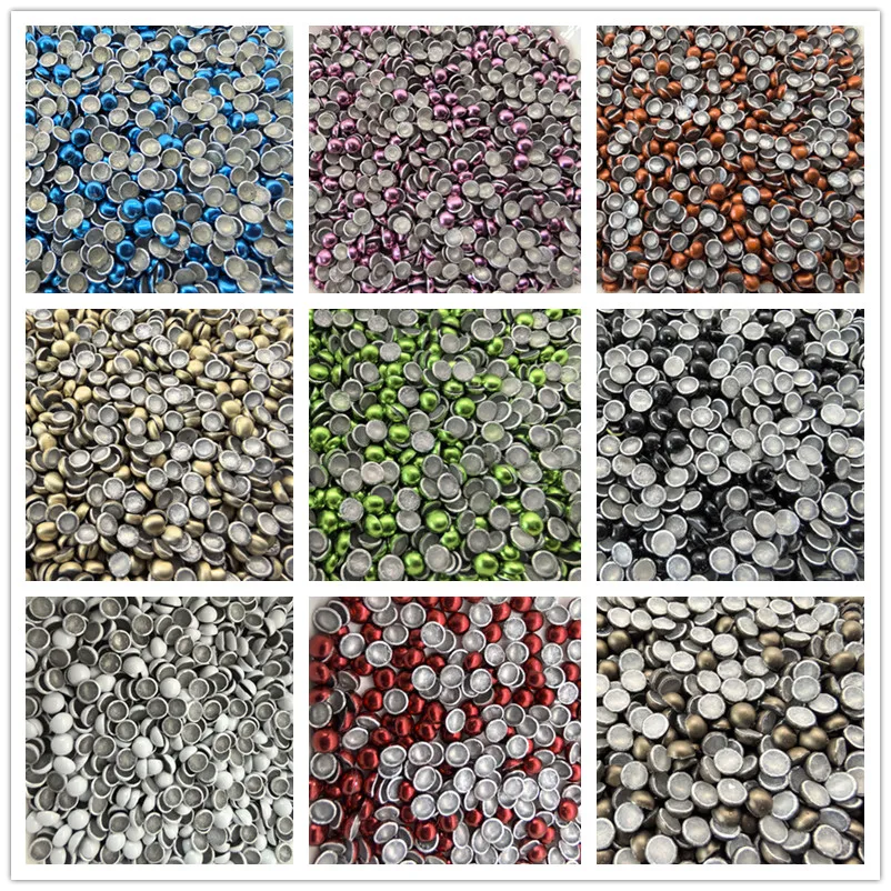 Round Metal Studs 3MM Hotfix Rhinestones Iron Crystal 144Pcs Garment Small Beads Punk Metal Style Faux Rivets Diy Decoration