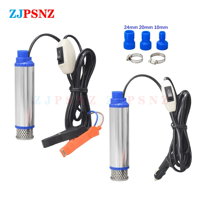 Przenośna pompa elektryczna pompa głębinowa pompująca samochód olej napędowy woda pompa do przenoszenia wina Camping pompa wędkarska 12V24V 100/180/260W