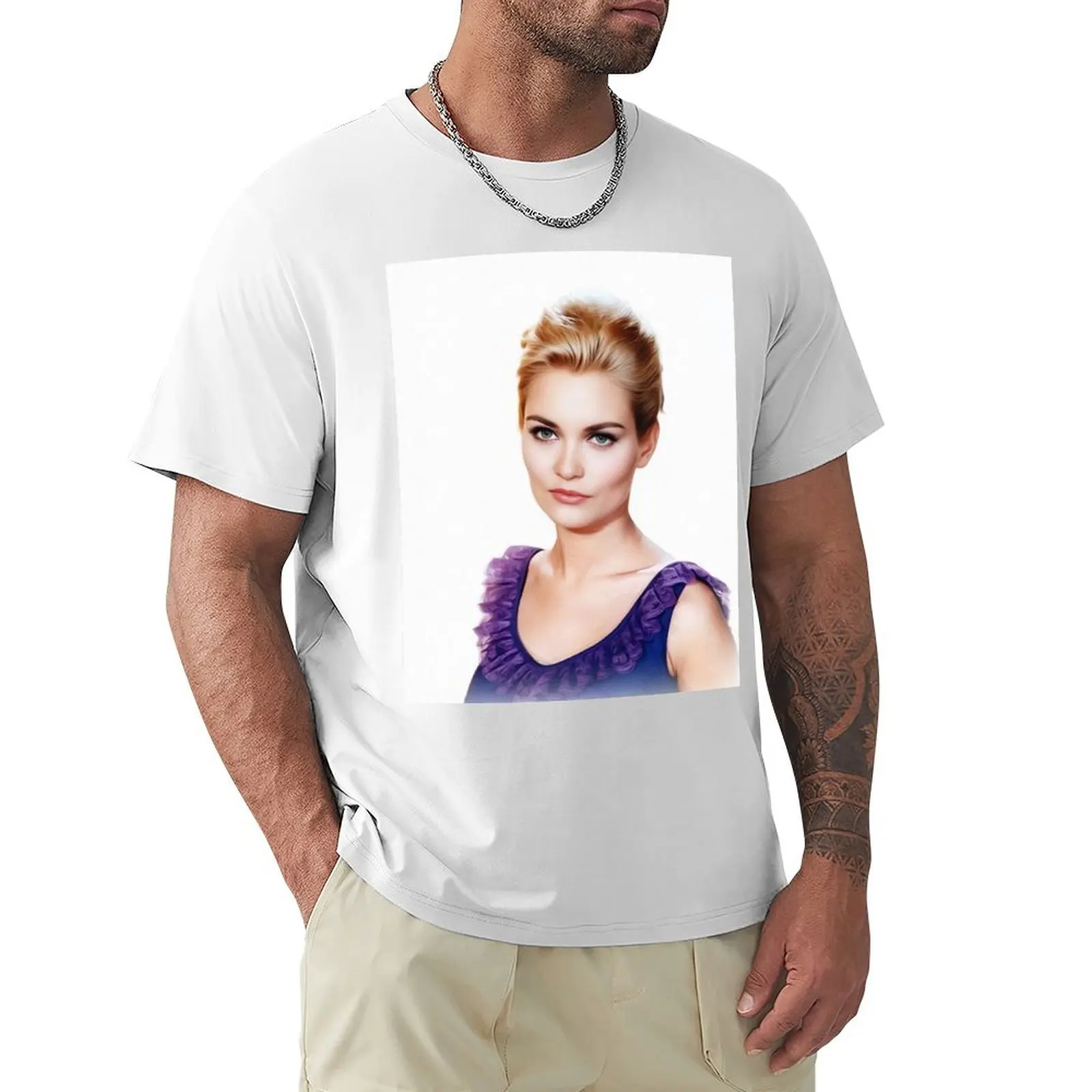 Alexandra Bastedo, Actress T-Shirt graphics sports fans heavy weight t shirts for men