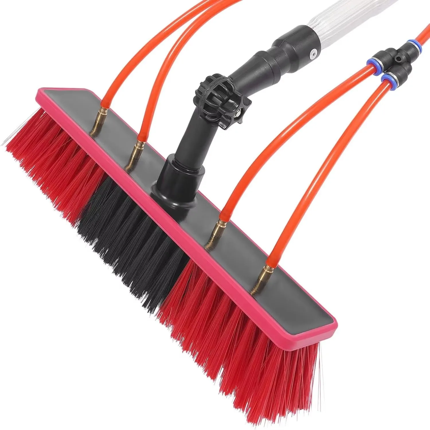 Telescopic Water Fed Solar Panel Cleaning Brush Aluminum Pole High-Rise Glass Window Cleaner with Nylon Bristles