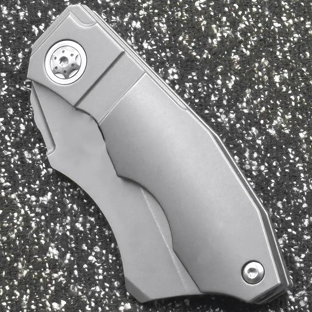 C260 포켓 접는 칼 라벨 CPM20CV 블레이드 TC4 티타늄 합금 핸들 캠핑 야외 생존 사냥 칼 EDC 방어 도구