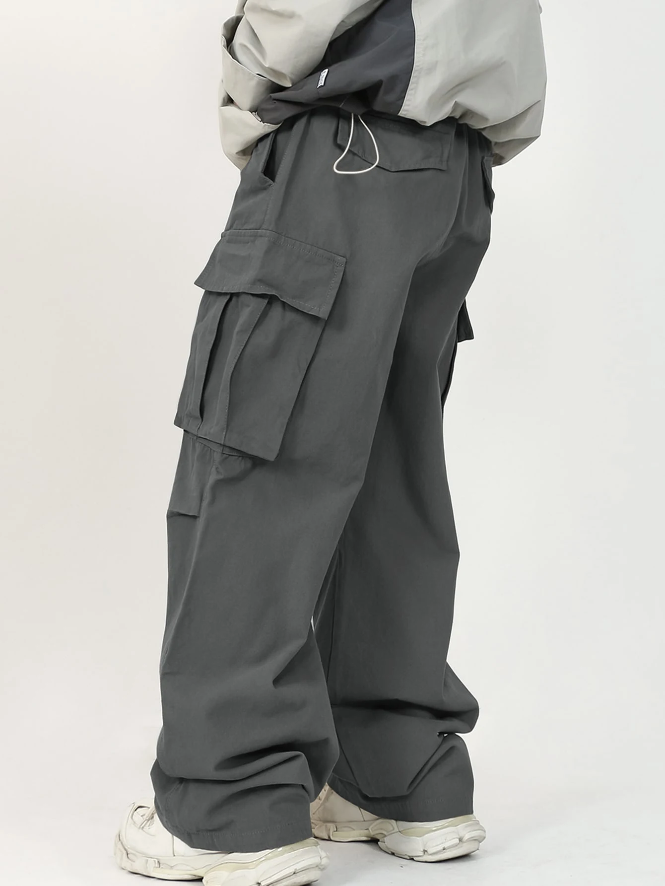 Pantalon de travail ample et droit pour hommes, vêtements de travail décontractés, Style européen et américain avec poches, nouvelle collection 2025