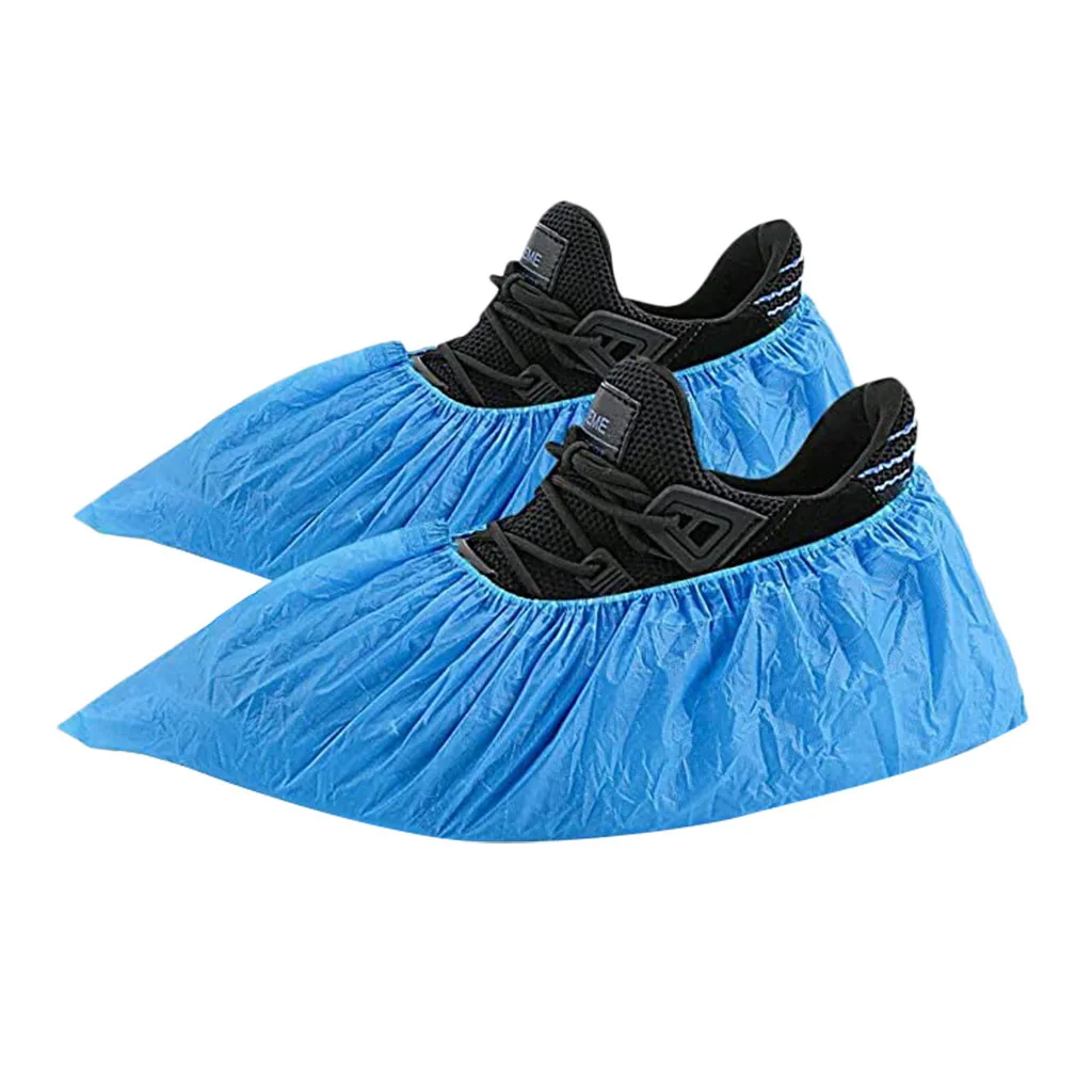 50 Pcs Portable Waterproof Boot Covers Plastic non-slip Wear Disposable Shoe Covers Overshoes Rain Shoe Covers Mud-proof