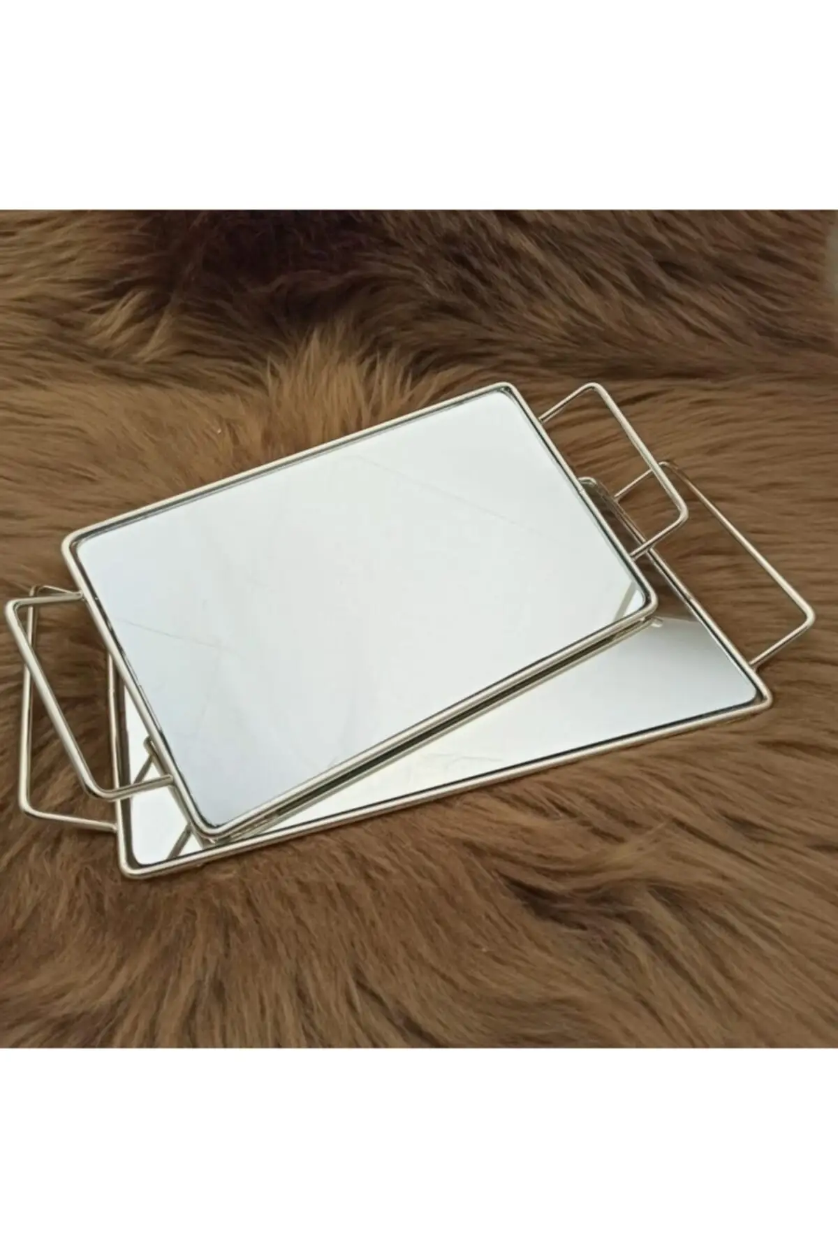 

DOLBOVI luxury 2'li Serving tray Presentation tray Italian Silver tray поднос plateau luxury