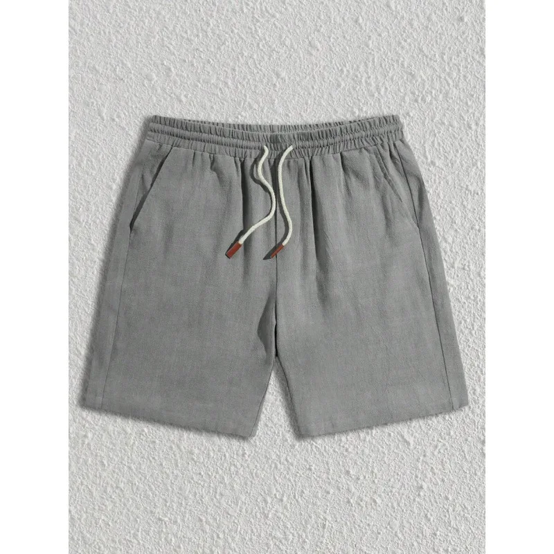 

Льняные пляжные шорты U 41211: мужские повседневные шорты средней длины для пляжа, удобные, из льняной ткани, модные для весеннего сезона