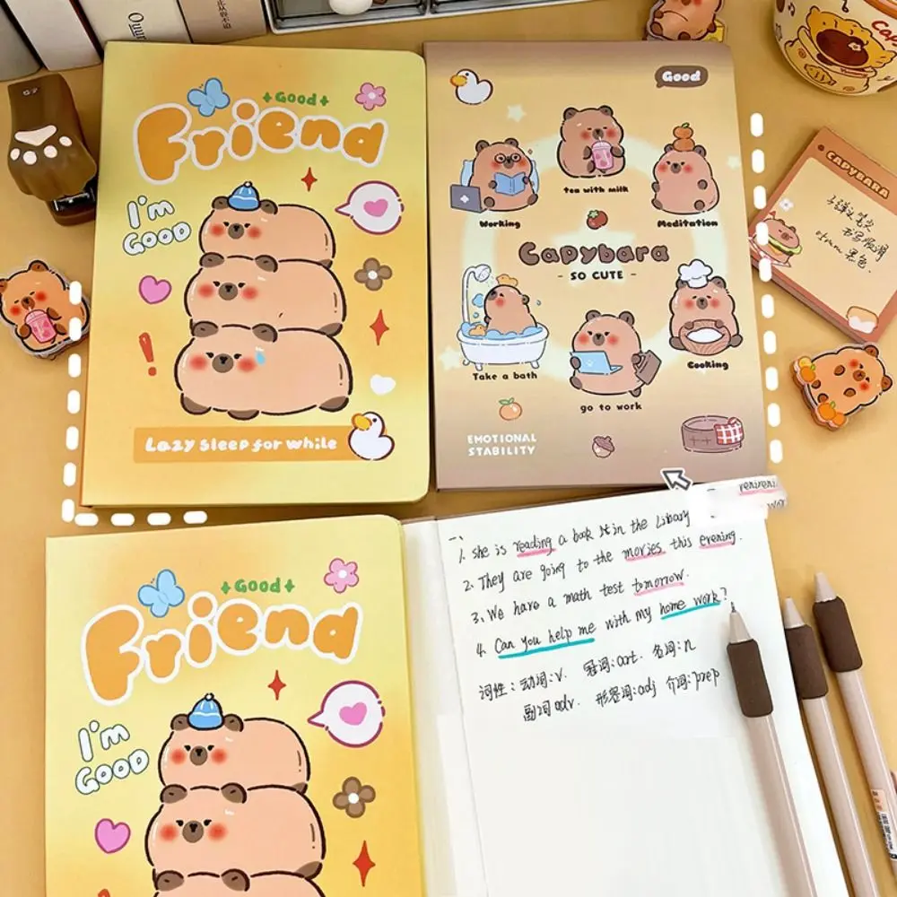 

a5 Paper Notebook Creative Thickened Internal Blank Page Diary Notebook Cute Capybara Writing Tool