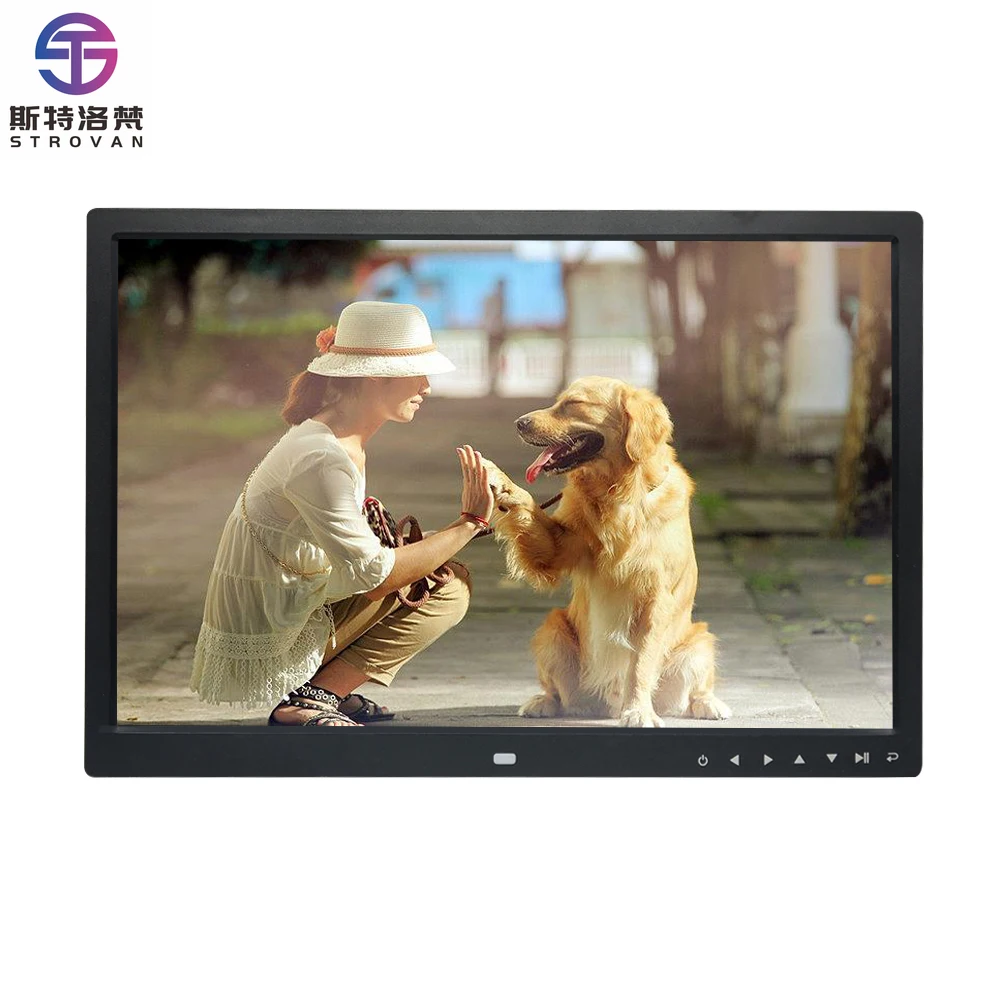 17 Inch Electronic Digital Photo Frame Lcd Photoframe with 7 Touch Buttons Video Loop for Best Gift