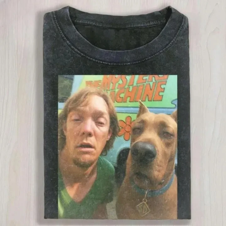 Vintage Washed Acid T-Shirt, Funny Stoner Mystery Machine Top Summer Men's and Women's Washed T-shirt Top