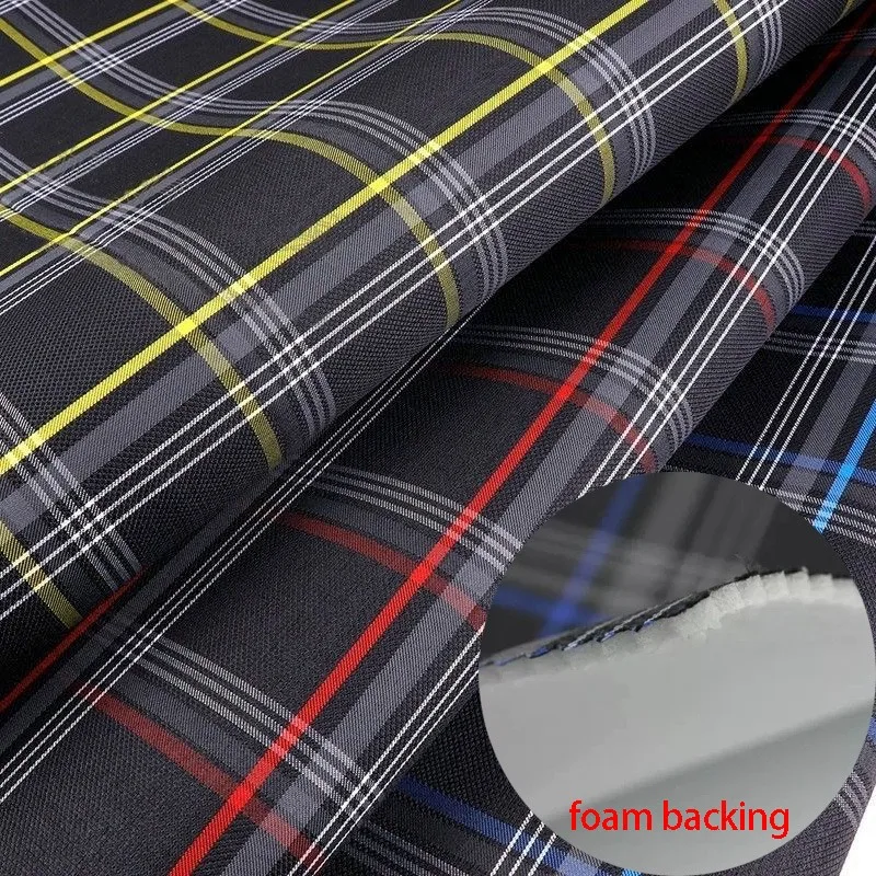 

Vintage Plaid Car Upholstery Fabric with Foam Backing Car/Truck/SUV/RV Interior Modification Repair Fabrics Car Seat Cloth